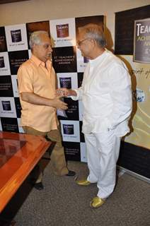 Gulzar & Ramesh Sippy during the Teacher's Achievements Awards Press Meet at Hotel Taj Land End