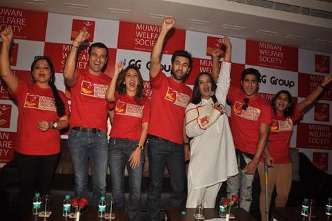 Ranbir, Prateik, Shabana, Rohit Roy, Tanvi and Perizaad at Mijwan Welfare Society press conference