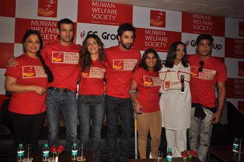 Ranbir, Prateik, Shabana, Rohit Roy, Tanvi and Perizaad at Mijwan Welfare Society press conference