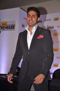 Abhishek Bachchan attends the &quot;57th Idea Filmfare Awards 2011&quot; press conference in Mumbai