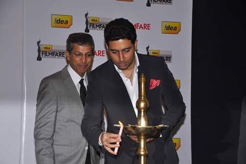 Abhishek Bachchan attends the &quot;57th Idea Filmfare Awards 2011&quot; press conference in Mumbai