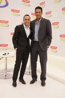 Rahul Bose and Mahesh Bhupati pose as part of the Colgate total campaigning for &quot;Healthy Mouth&quot;