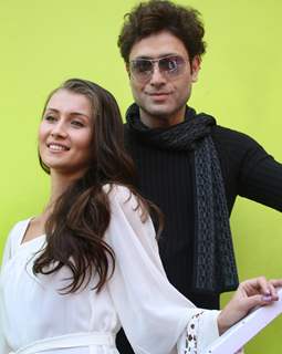 Shiney Ahuja and Julia in New Delhi to promote their film &quot;Ghost&quot;