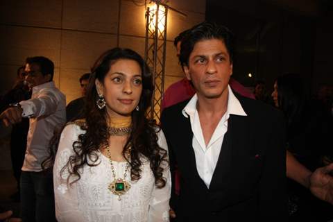 Shah Rukh & Juhi Chawla at 57th Filmfare Awards 2011 Nominations Party at Hotel Hyatt Regency in Mum