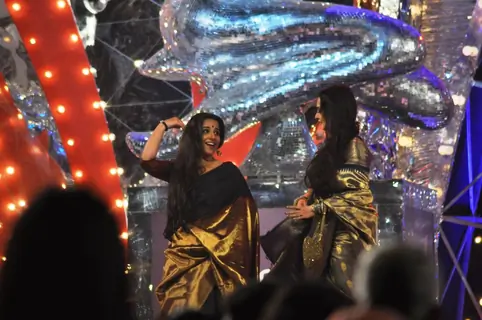 Vidya Balan and Rekha at 18th Annual Colors Screen Awards at MMRDA Grounds in Mumbai