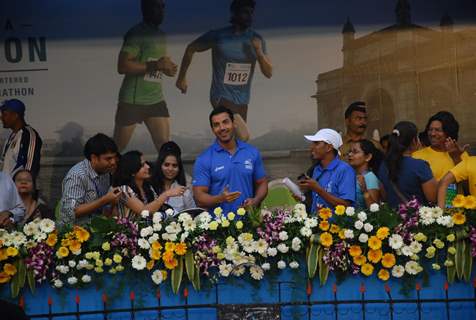 John Abraham at the Mumbai Marathon 2012