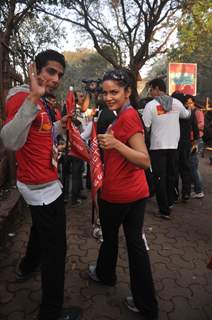 Prateik Babbar and Shazahn Padamsee at Standard Chartered Mumbai Marathon 2012 in Mumbai