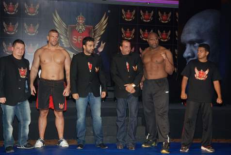 Sanjay Dutt and Raj Kundra launch Super Fight League at Novotel