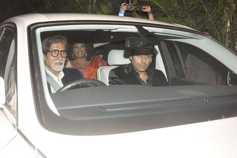 Amitabh and Abhishek Bachchan accompanied with US talk show host Oprah Winfrey in Mumbai