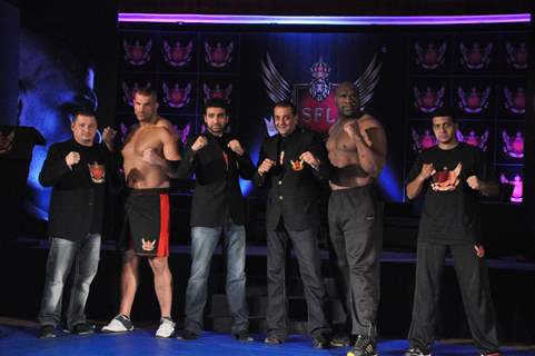 Sanjay Dutt and Raj Kundra launch Super Fight League 'SFL' at Novotel Hotel