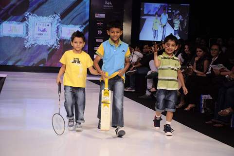 Kids walk on the ramp for JFK at India Kids Fashion Week day 1 in Mumbai