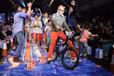 Kids walk on the ramp for Hotwheels designed by Narendra Kumar at India Kids Fashion Week in Mumbai