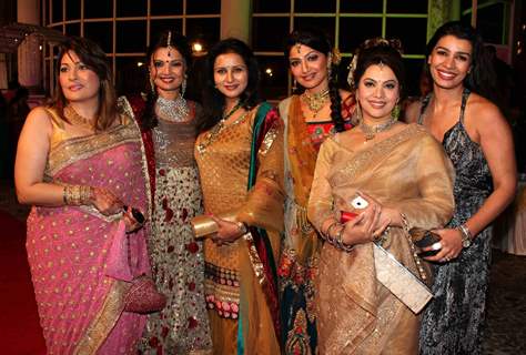 Mink, Poonam, Akruti, Kavita grace Deepshikha Nagpal wedding reception in Mumbai