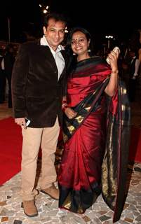 Parag Desai with wife grace Deepshikha Nagpal and Kaishav Arora wedding reception in Mumbai