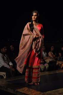 Models walk on the ramp portraying essence of Kashmir Fashion Show