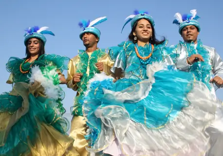 Folk artists form Goa at the press preview of tableaux participating in Republic Day Parade,in New Delhi. .