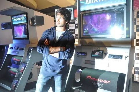 Shahid Kapoor brand ambassador for Pioneer unveiled the new innovative range 'MIXTRAX' technology in-car audio at JW Marriott in Mumbai