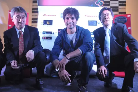 Shahid Kapoor brand ambassador for Pioneer unveiled the new innovative range 'MIXTRAX' technology in-car audio at JW Marriott in Mumbai