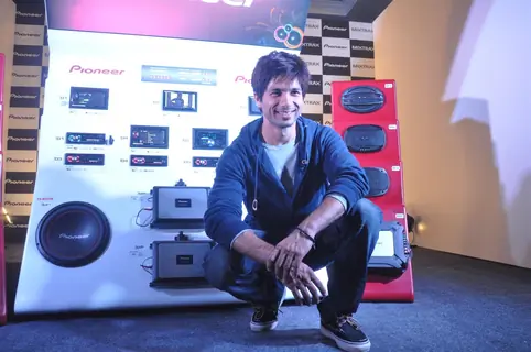 Shahid Kapoor brand ambassador for Pioneer unveiled the new innovative range 'MIXTRAX' technology in-car audio at JW Marriott in Mumbai