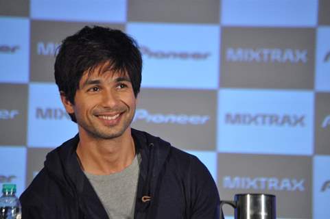 Shahid Kapoor brand ambassador for Pioneer unveiled the new innovative range 'MIXTRAX' technology in-car audio at JW Marriott in Mumbai