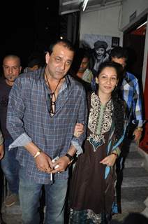 Sanjay Dutt with Manyata at Special screening of the film 'Agneepath' at PVR Juhu in Mumbai