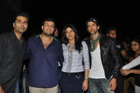 Hrithik & Priyanka with Karan Malhotra and Karan Johar at Special screening of the film 'Agneepath'