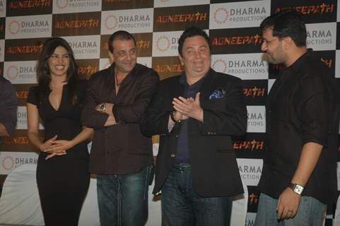 Sanjay Dutt, Rishi Kapoor and Priyanka at Success party of movie 'Agneepath' at Yashraj