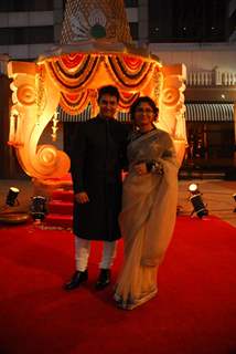 Aamir Khan & Kiran Rao at Abhinav Jhunjhunwala and Prerna Sarda's wedding reception