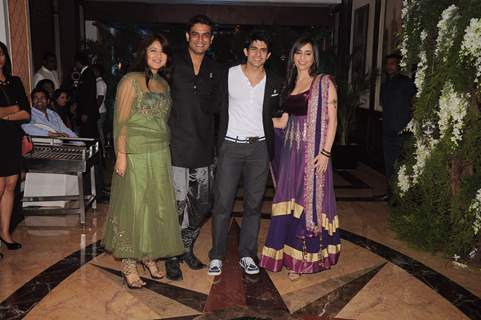 Hussain, Tina, Sharad & Keerti at Ritesh & Genelia Sangeet ceremony at Hotel TajLands End in Mumbai