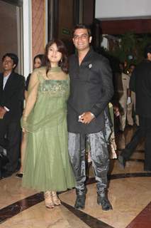 Keerti & Sharad Kelkar at Ritesh & Genelia Sangeet ceremony at Hotel TajLands End in Mumbai