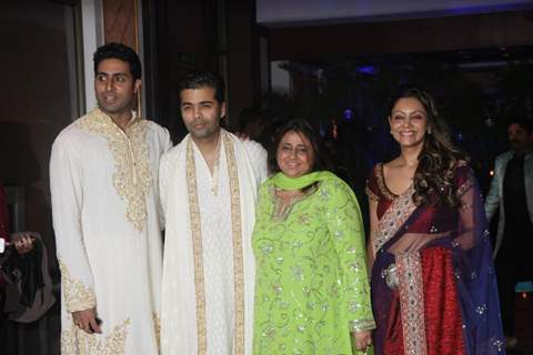 Abhishek, Karan Johar & Gauri Khan at Ritesh & Genelia Sangeet ceremony at Hotel TajLands End