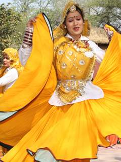 Folk artists from Haryana at the 26th Surajkund Craft Mela, Faridabad