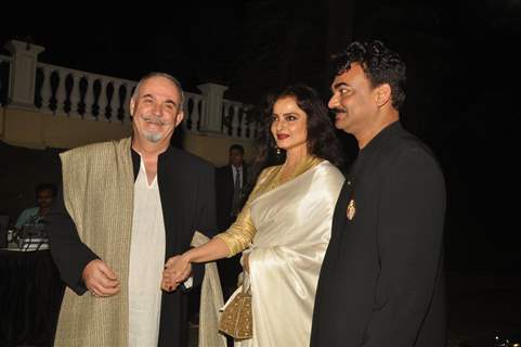 Rekha launch Designer Wendell Rodricks trendy yet traditional Goan culture  book 'Moda Goa' at Taj Lands End