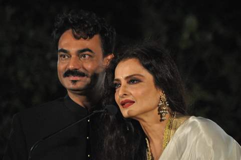 Rekha launch Designer Wendell Rodricks trendy yet traditional Goan culture  book 'Moda Goa' at Taj Lands End