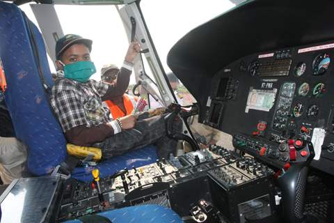 Cancer affected little patients on World Cancer Day after their free joy ride on helicopter at Mumba