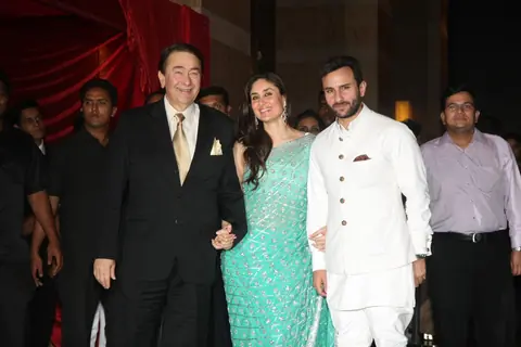 Randhir Kapoor with Saif Ali & Kareena grace Ritesh Deshmukh & Genelia Dsouza wedding reception