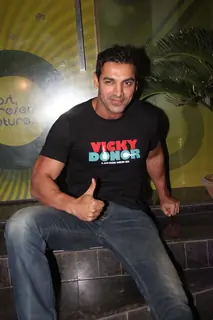 Actor John Abraham at  a special screening of the Oscar nominated best picture, Dreamworks Studios & Reliance Entertainments