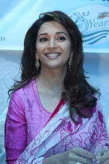 Madhuri Dixit Nene interacts with Cancer affected little patients on World Cancer Day organised by Pawan Hans at Juhu, Mumbai