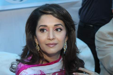 Madhuri Dixit Nene interacts with Cancer affected little patients on World Cancer Day organised by Pawan Hans at Juhu, Mumbai