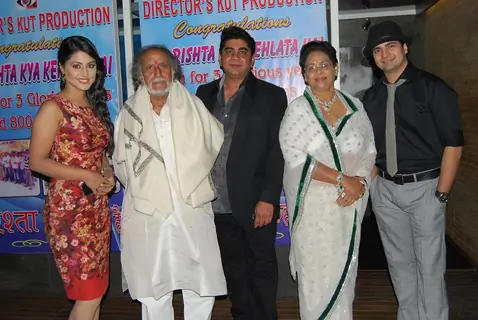 Rajan Shahi with Hina & Karan at Ye Rishta Kya Kehlata Hai 800 episodes celebration Party in Mumbai