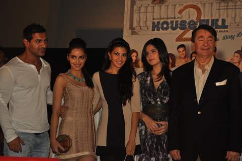 John, Randhir, Shazahn, Zarine & Jacqueline at First look launch of 'Housefull 2'