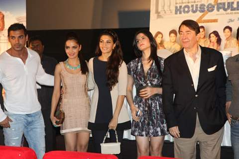 John, Randhir, Shazahn, Zarine & Jacqueline at First look launch of 'Housefull 2'