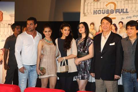 John, Randhir, Shazahn, Zarine & Jacqueline at First look launch of 'Housefull 2'