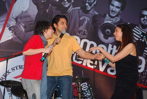 Ali Zafar and Aditi Rao at London Paris New York promotional event at St Xavier's college. .