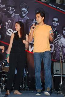 Ali Zafar and Aditi Rao at London Paris New York promotional event at St Xavier's college. .