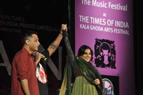 Bollywood actress Vidya Balan during the music launch of upcoming hindi film “Kahaniya” directed and co-produced by Sujoy Ghosh at Kala Ghoda Arts Festival