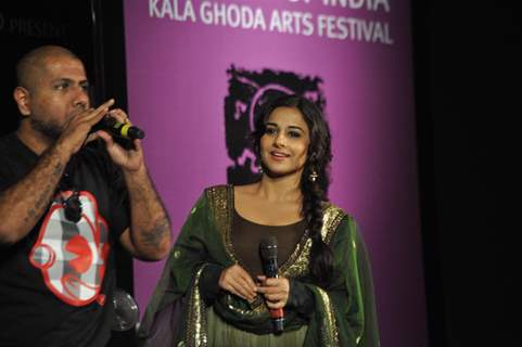 Bollywood actress Vidya Balan during the music launch of upcoming hindi film “Kahaniya” directed and co-produced by Sujoy Ghosh at Kala Ghoda Arts Festival