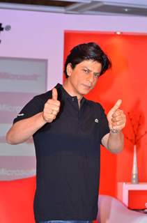 Shahrukh Khan at Don 2 Microsoft promotions at Taj Lands End. .