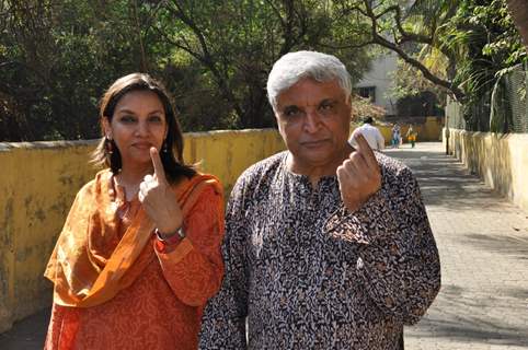 Celebs at voting for BMC elections in Mumbai