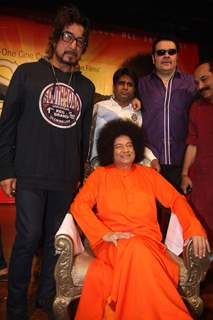 Padamshri Anup Jalota starring as Satya Sai Baba for film Satya Sai Baba launch at Iskon Auditorium, Juhu, Mumbai